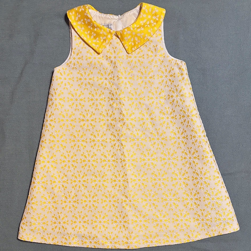 Pippa & Julie Yellow and White Eyelet Dress